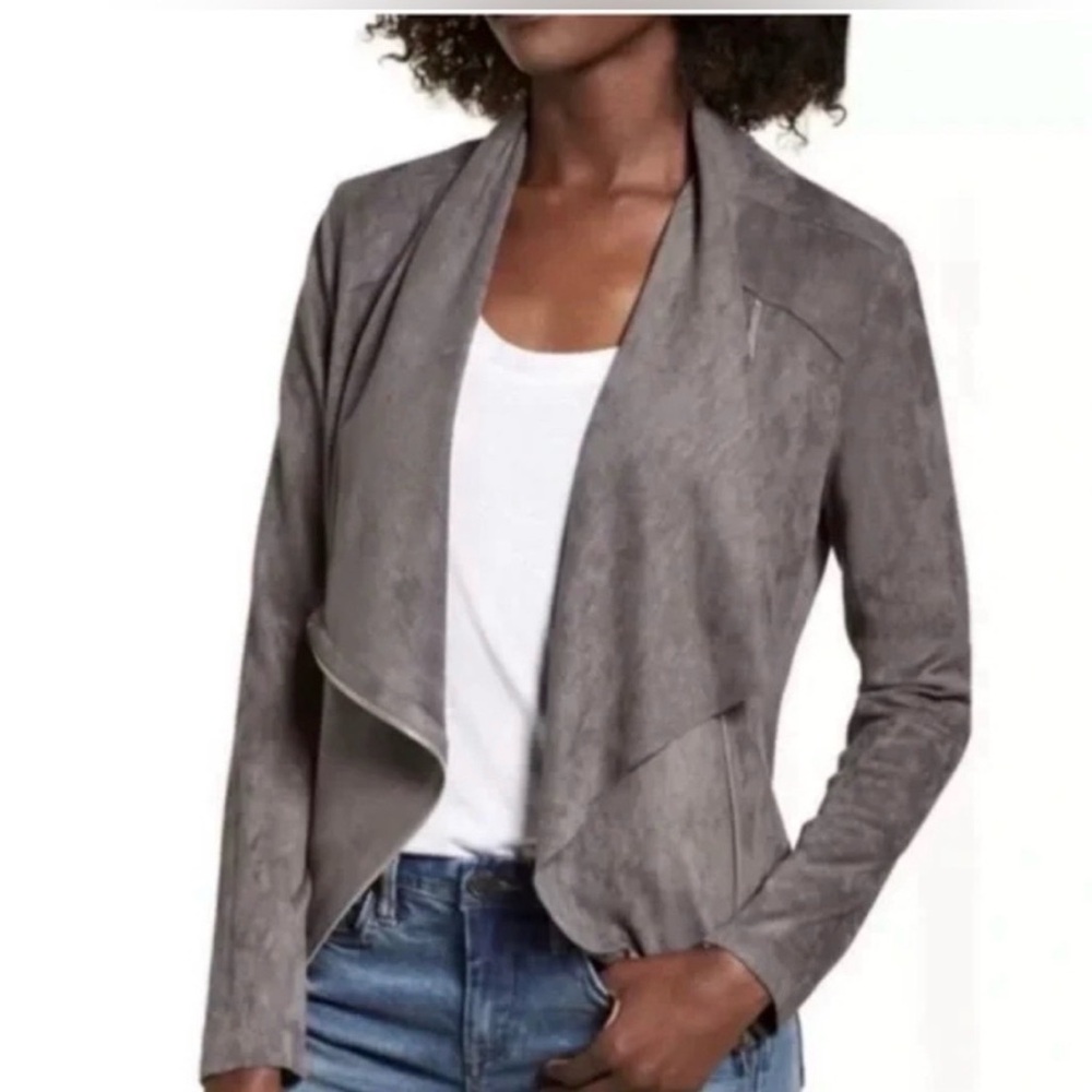 BLANKNYC Faux Suede Drape front Jacket
